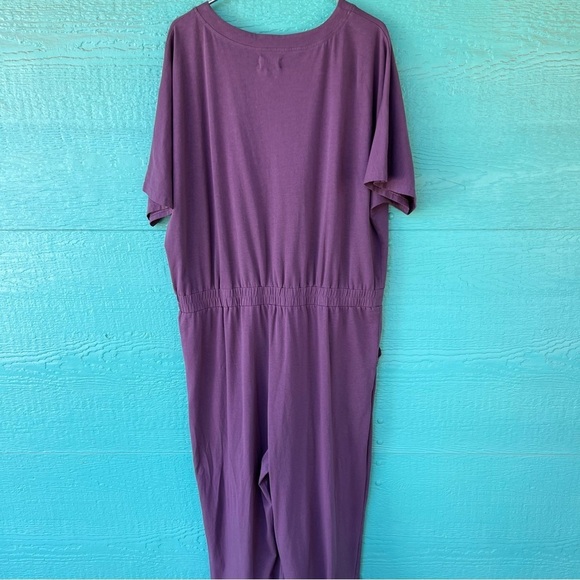 Pact Organic Cotton Revive Deep V Jumpsuit Currant Purple SIZE XL EUC - Picture 11 of 11